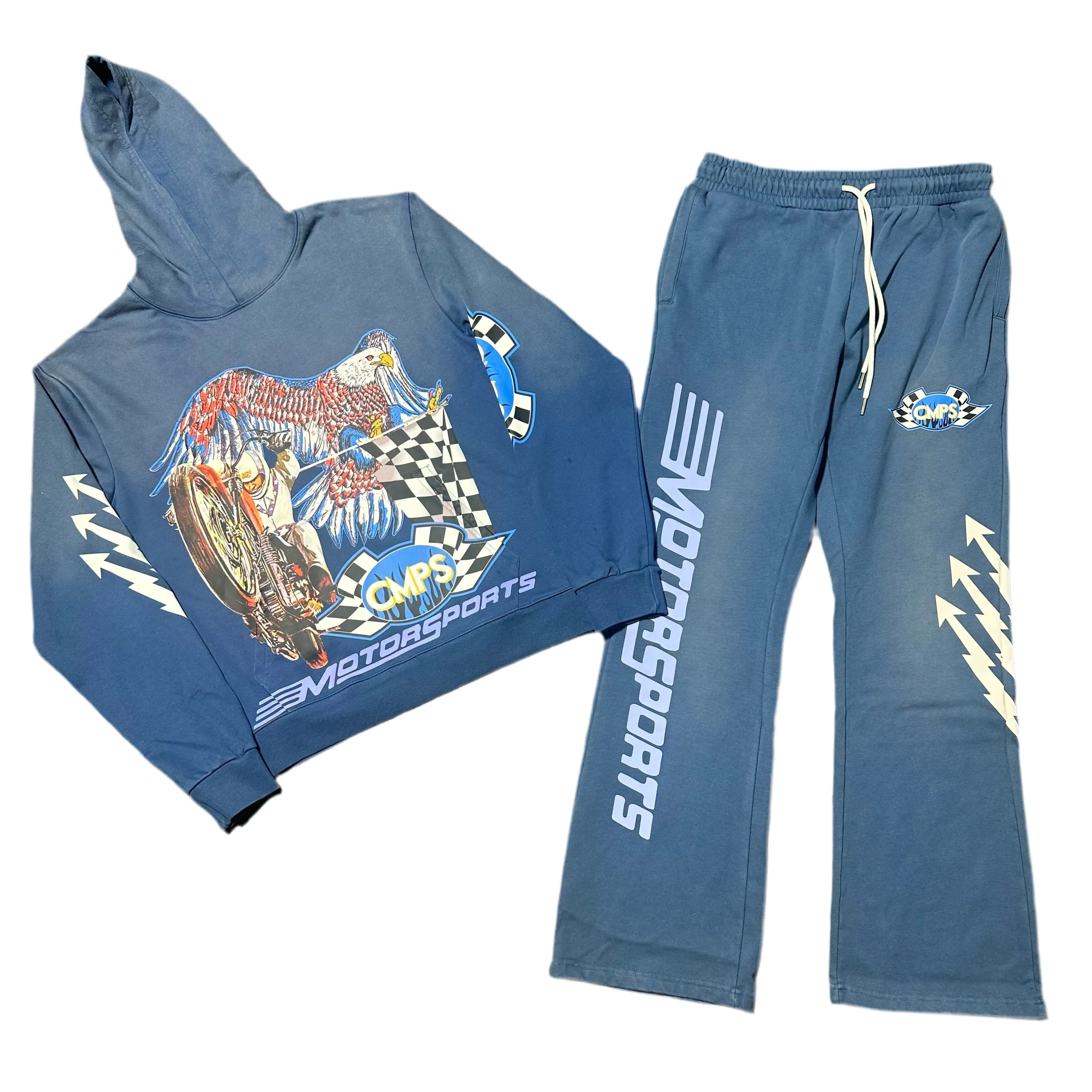 Blue Motor Sport Jogging Suit
